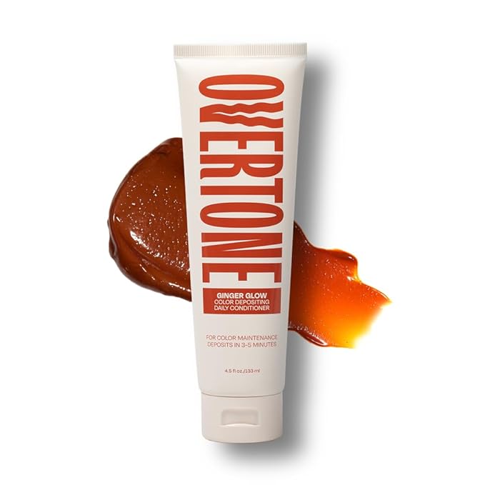 Overtone Daily Color Depositing Conditioner for Dyed & Natural Hair - 4.5oz Temporary Coloring with Shea Butter & Coconut Oil - Refresh Color & Prevent Fading - Vegan & Cruelty-Free, Ginger Glow