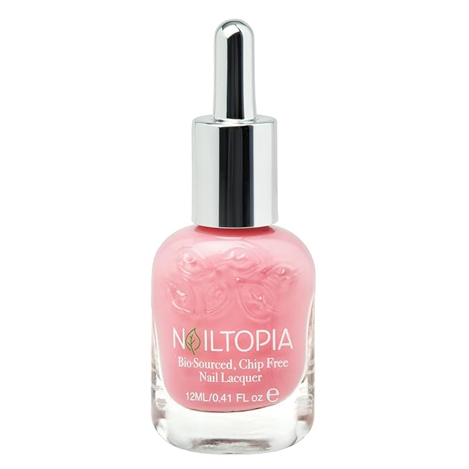 Nailtopia - Plant-Based Chip Free Nail Lacquer - Non Toxic, Bio-Sourced, Long-Lasting, Strengthening Polish - Uptown Girl (Light Pink) - 0.41oz