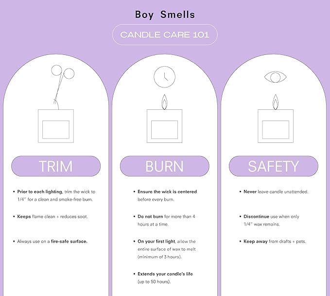 Boy Smells Violet Ends Candle - 27 oz - Aromatic Candle for Home with Rhubarb, Violet and Smoked Papyrus - Up to 100-Hour Burn - Cotton Wick