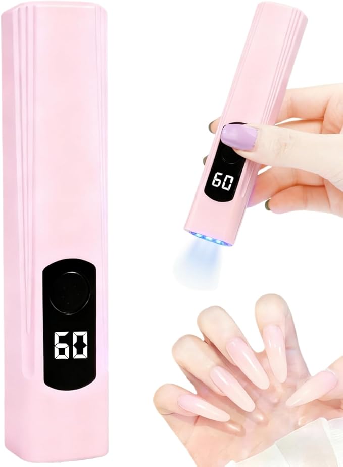 Kylara Handheld UV Light for Gel Nails,60Min Long-Lasting Mini UV Nail Lamp with LED Screen,Cordless LED Nail Dryer for Quick Manicures Portable Fast Cure Lamp for Nail Art,Home and Travel Use