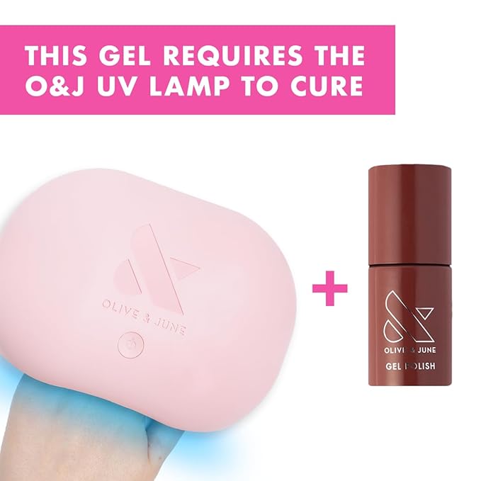 Olive & June Gel Polish | UV LED Nail Lamp Needed | Long Lasting Formula | Up to 21 Days of Wear | Damage-Free Removal | Salon-Quality Manicure, Pedicure at Home | JJ Cinnamon Brown