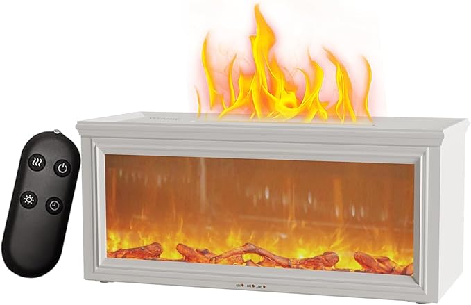 Fireplace Flame Air Aromatherapy Diffuser,7 Colors Aromatherapy Essential Oil Diffuser,280ml Ultrasonic Aroma Humidifier with Timer for Home,Bedroom,Office,Yoga (HY-05W)