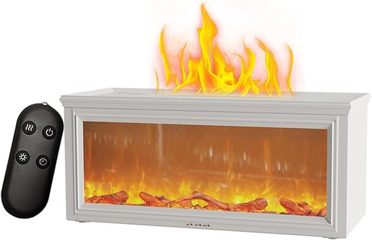 Fireplace Flame Air Aromatherapy Diffuser,7 Colors Aromatherapy Essential Oil Diffuser,280ml Ultrasonic Aroma Humidifier with Timer for Home,Bedroom,Office,Yoga (HY-05W)