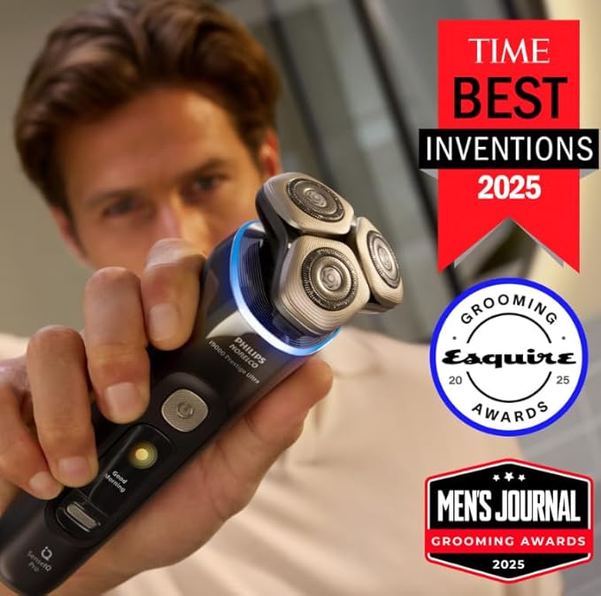 Philips Norelco Shaver i9000 Prestige Ultra, Wet & Dry Electric Shaver, Black Gradient, SenseIQ Pro Technology, Triple Lift & Cut System, 360 Rotating NanoTech Precision Blades, 5 Modes, XP9405/84