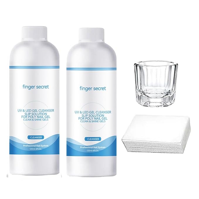 Poly Gel Slip Solution 8 oz,Nail Cleaner For Builder Gel Nails Cleanser,2PCS Poly Nail Slip Solutions for Nails