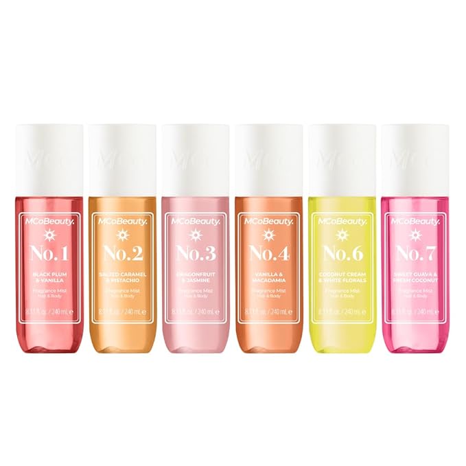 MCoBeauty - Fragrance Mist No. 6 - Light Body Mist and Hair Perfume Coconut Cream & White Florals, Tropical Notes for Day or Night - Vegan, Cruelty Free - Gifts for Women, Feminine Spray - 90ml Bottle