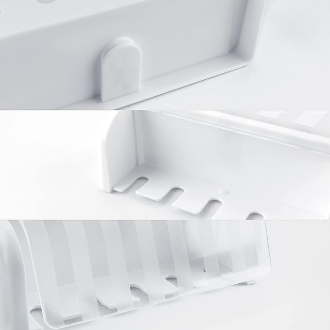 2 Pack 5 Slots Wall Mount Toothbrush Holder with Cover, Self Adhesive Toothbrush Storage Organizer for Shower, Toothbrush Hanger for Bathroom, Medicine Cabinet, Dorm