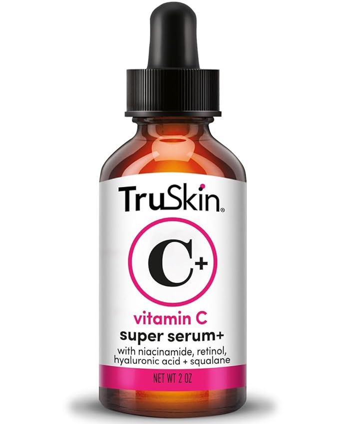 TruSkin Vitamin C Super Serum - Niacinamide, Retinol, Hyaluronic Acid & Squalane - All-in-One Anti Aging Serum for Face – Improve Appearance of Dark Spots, Firmness for Brighter Looking Skin, 2 Fl Oz