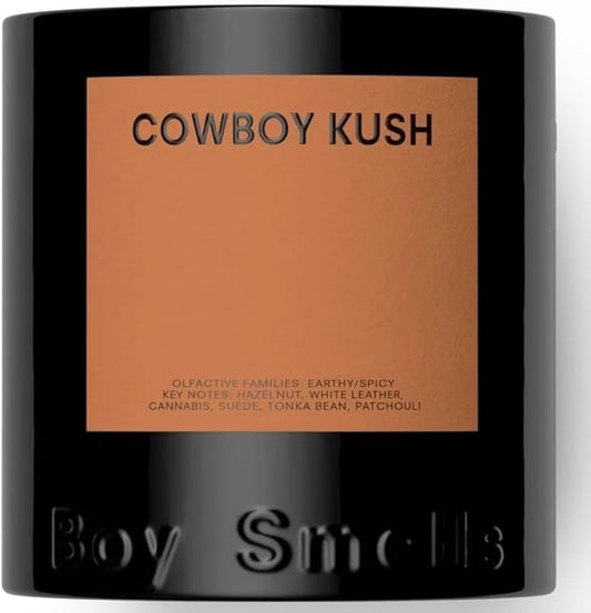 Boy Smells - Cowboy Kush Scented Candles for Men and Women - 27 oz - Soy, Coconut Wax Candle Blend - Aromatic Candles for Home with Suede, Saffron and Patchouli - 100-Hour Burn - Cotton Wick