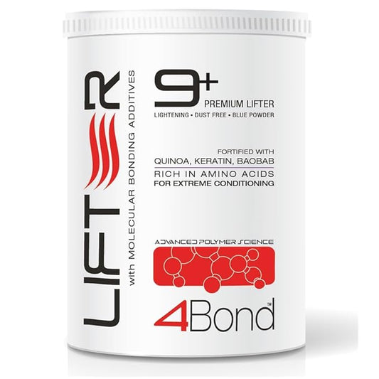4BOND Premium Hair Bleach Powder Lightener | Blue Based Lightener | Up To 9 Levels Of Lift | Infused with Amino Acids, and Quinoa, Keratin and Baobab Proteins For Repairative Conditioning 16 Fl Oz
