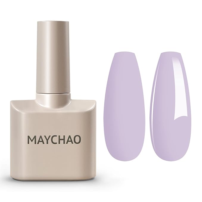 MAYCHAO 15ML Lilac Purple Gel Nail Polish 1Pc Gentle Purple Gel Polish Soak Off UV LED Nail Lamp Curing Nail Polish for Nail Art Manicure Salon DIY at Home, 0.5 OZ