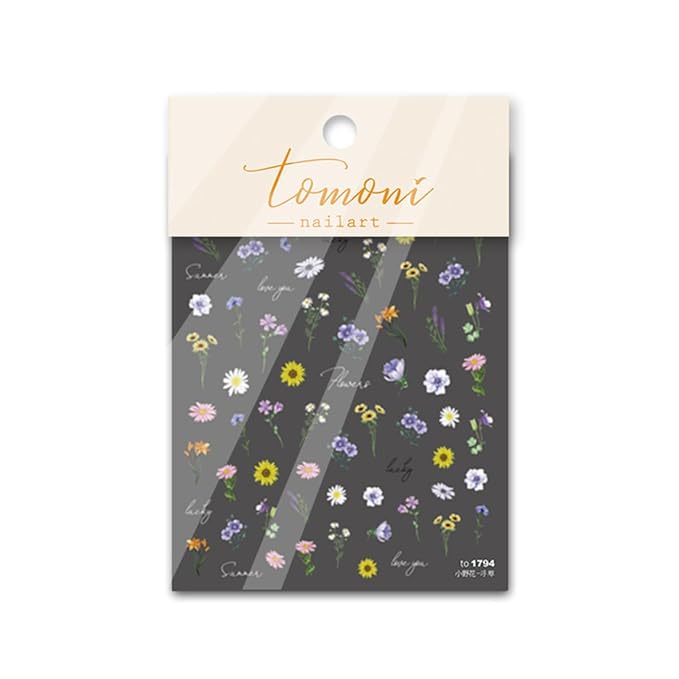 Flower Nail Art Stickers Decals 5D Flowers Nail Stickers Summer Daisy Sunflower Design Nail Decals for Nail Art Decorations Flower Stickers for Nails Fresh Floral Manicure Sliders for Women Girls