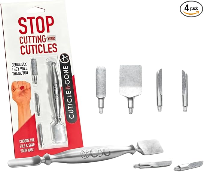 Nail Care & Cuticle Remover Tool with Interchangeable Attachments, At Home or Travel Ready, Gentle Cuticle & Hangnail Grooming for Finger Nails & Toe Nails