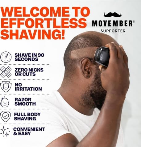 Freebird FlexSeries Electric Head & Body Hair Shaver - Mens Cordless Rechargeable Wet/Dry Skull Bald Head Back & Groin Waterproof Razor with Rotary Blades, Clippers, Nose Trimmer, Brush, Massager