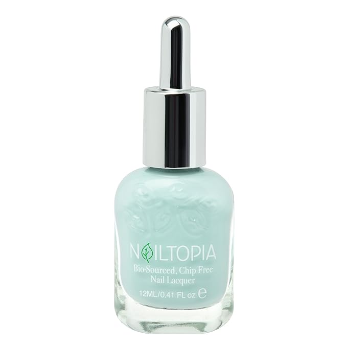 Nailtopia - Plant-Based Chip Free Nail Lacquer - Non Toxic, Bio-Sourced, Long-Lasting, Strengthening Polish - That's The Tea (Icy Blue) - 0.41oz