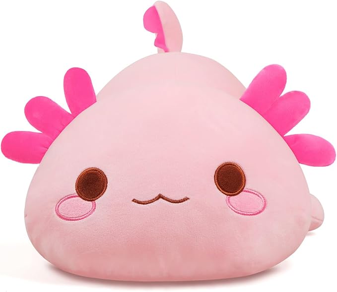 Pink Axolotl Plush Pillow Cute and Soft Axolotl Stuffed Animal Kawaii Plushie Toy Great Gift for Kids and Adult, 19.7"