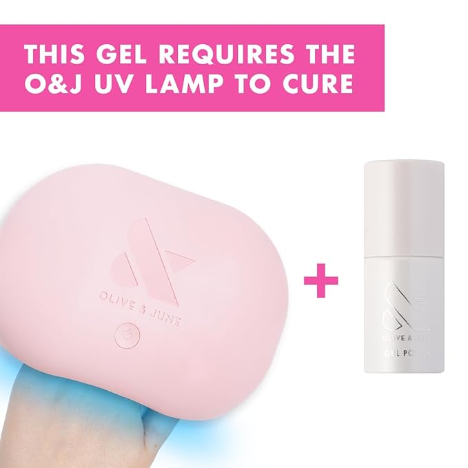 Olive & June Gel Polish | UV LED Nail Lamp Needed | Long Lasting Formula | Up to 21 Days of Wear | Damage-Free Removal | Salon-Quality Manicure, Pedicure at Home | Atlas | Pearly White