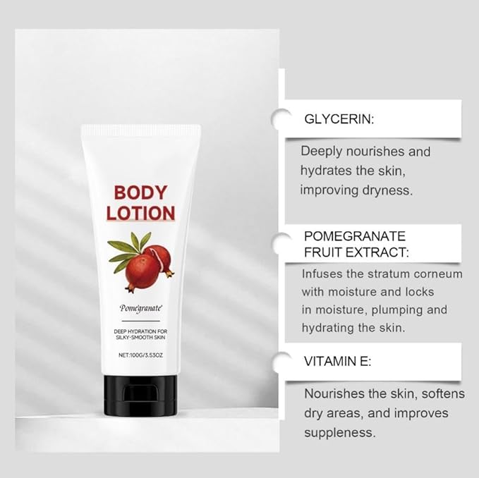 Pomegranate Body Lotion for Women - Nourishing & Non-Greasy Daily Moisturizer with Vitamin E - 3.53 oz for Soft, Smooth Skin - Hand and Body Lotion for Dry Skin Care in Fall & Winter (3)