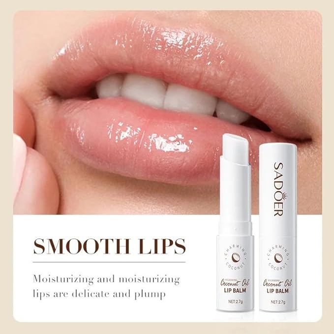 Sadoer Coconut Oil Lip Balm - Hydrating, Soothing, Long-Lasting Protection, All-Season Protection