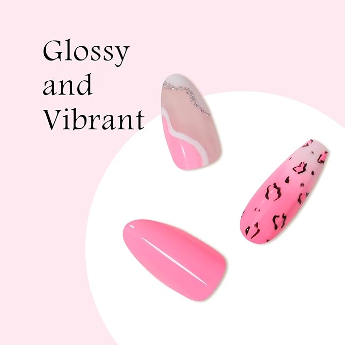 MAYCHAO 15ML Bright Pink Gel Nail Polish 1Pc Bubblegum Pink Gel Polish Soak Off UV LED Nail Polish Nail Art Starter Manicure Salon DIY at Home, 0.5 OZ