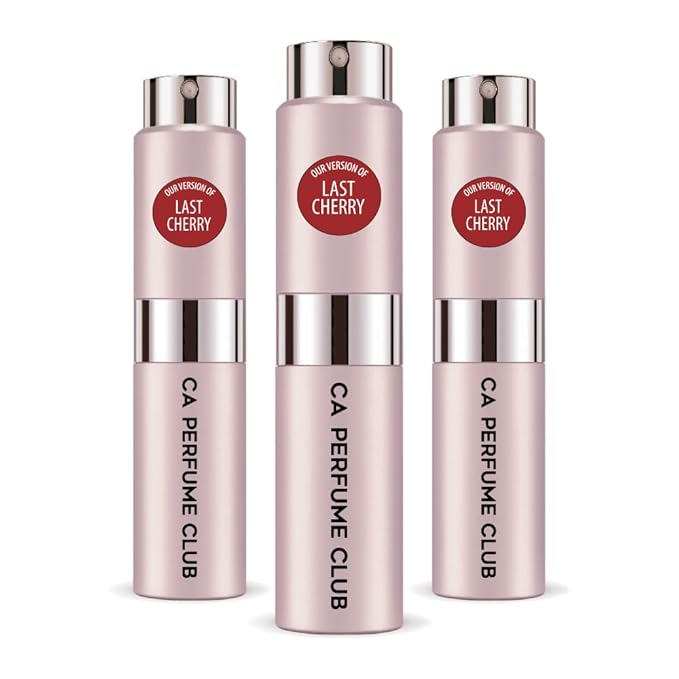 CA Perfume Impression of Last Cherry for Women and Men Amber Floral Scent Long Lasting Unisex Fragrance Eau De Parfum Travel Size Refillable Atomizer Spray 0.27 Fl Oz 8ml (Pack of 3)