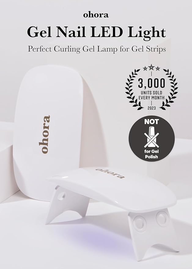 ohora Care LED Lamp for Semi Cured Gel Nail Strips - 6W Max, 2 Timers (45s / 60s), Portable Lamp for Curing Gel Nail Art, For Gel Stickers and Strips Only