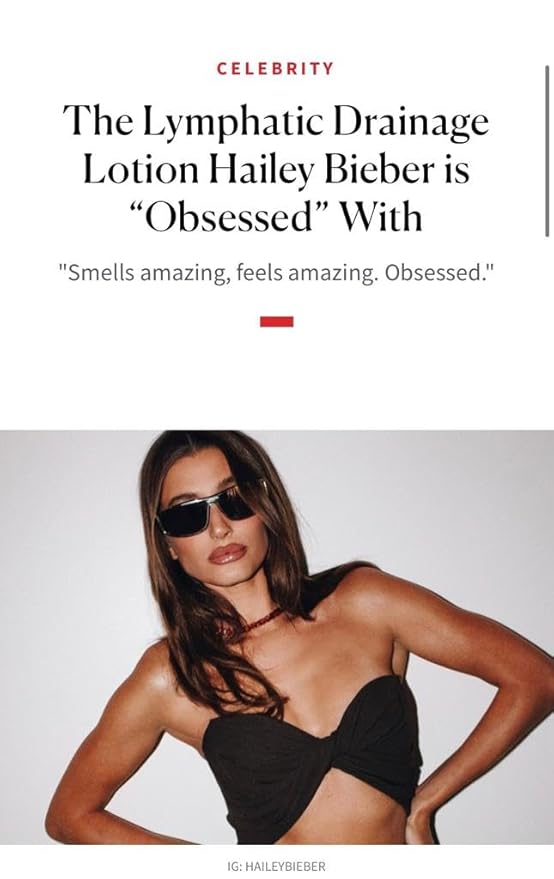 GENTE BEAUTY Lymphatic Drainage Lotion - Detox, Slimming & Tightening - Reduces Measurements, Softens Skin - Vegan Formula with Guarana & Acai - 6.7 FL OZ