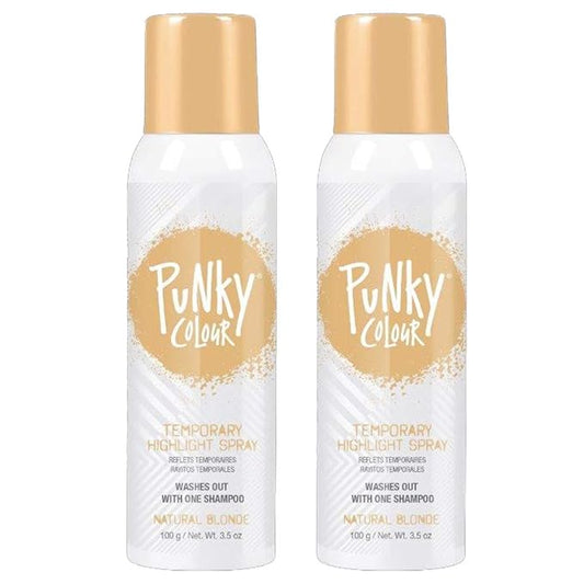 Punky Temporary Hair Highlight Spray – Natural Blonde, Washes Out, Temporary Hair Color Spray for Kids, Women, Hair-Dye, 3.5 oz, 2 Pack
