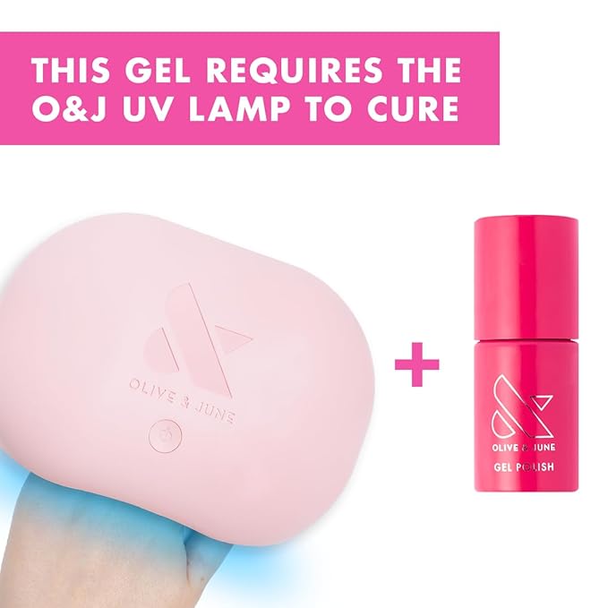 Olive & June Gel Polish | UV LED Nail Lamp Needed | Long Lasting Formula | Up to 21 Days of Wear | Damage-Free Removal | Salon-Quality Manicure, Pedicure at Home | XOXO | Hot Pink