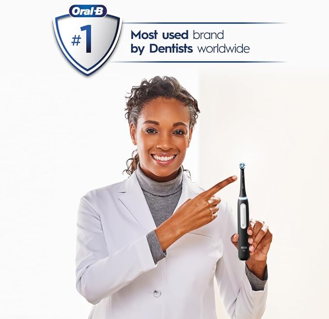Oral-B iO Deep Clean Rechargeable Electric Powered Toothbrush, White with iO Series 3 Limited, 2 Brush Heads and Travel Case - Pressure Sensor to Protect Gums - 3 Cleaning Settings - 2 Minute Timer