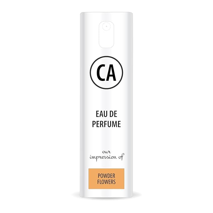 CA Perfume Impression of Powder Flowers for Women Eau De Parfum Floral Scent Long Lasting Perfumes for Women Travel Size TSA Ready for Day and Night Wear 0.33 Fl Oz 10ml