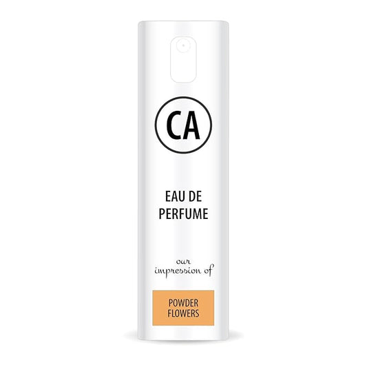 CA Perfume Impression of Powder Flowers for Women Eau De Parfum Floral Scent Long Lasting Perfumes for Women Travel Size TSA Ready for Day and Night Wear 0.33 Fl Oz 10ml