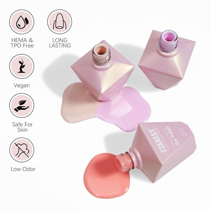 FZANEST HEMA-Free Gel Nail Polish Set, Tpo-free 72pcs 12ML High Shine Top Coat Base Builder Gel With 68 Bright Colors Nude Pink Red White Black All Seasons Gel Polish Kit For Home DIY Nail Salon Use