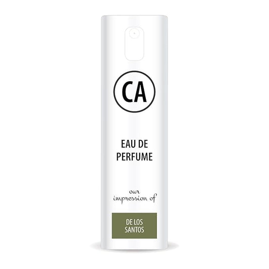 CA Perfume Impression of De Los Santos Unisex Eau De Parfum Floral Scent Long Lasting Unisex Fragrance Travel Size TSA Ready for Day and Night Wear 0.33 Fl Oz 10ml