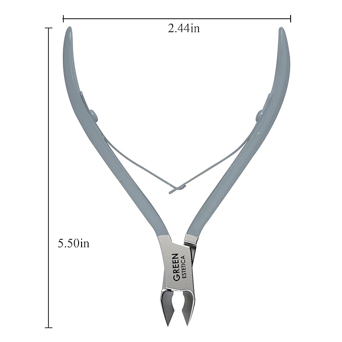 Professional Cuticle Trimmer Nail Cuticle Cutter Stainless Steel Cuticle Nippers with Sharp Blades of Cuticle Remover Clippers Manicure Tools Double Spring for Nail Care Pedicure Nail Tools (Gray)