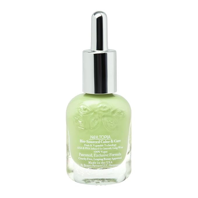 Nailtopia - Plant-Based Chip Free Nail Lacquer - Non Toxic, Bio-Sourced, Long-Lasting, Strengthening Polish - Juice Cleanse (Pastel Green) - 0.41oz