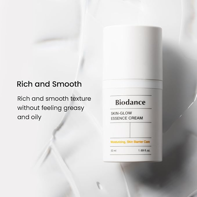 BIODANCE Skin-Glow Essence Cream, Moisturizing, Anti-Aging, Hyaluronic Acid & Ceramide Facial Moisturizer, Korean Skincare, Stocking stuffers for teen girls | 1.69 fl.oz, 50ml