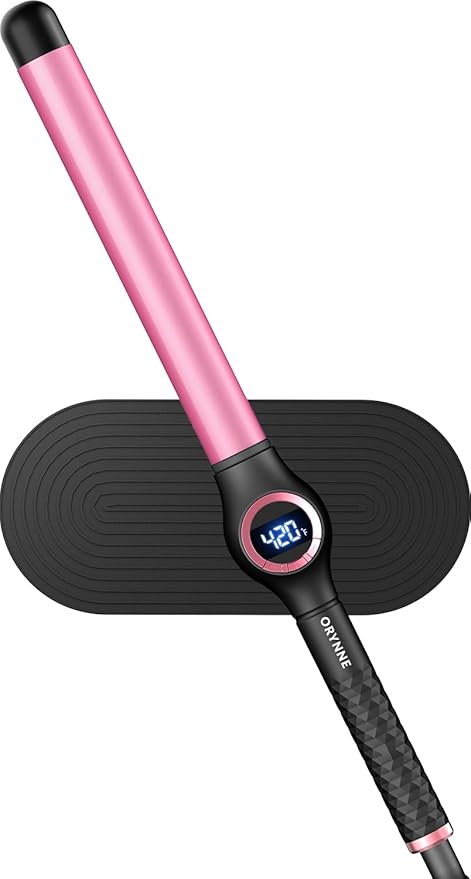 1 Inch Curling Wand for Long Hair, Extra Long Barrel Ceramic Curling Wands, 7 Adjustable Heats for All Hair Type, 110-240V Dual Voltage Wand Curler, 60 Minutes Auto Shut Off