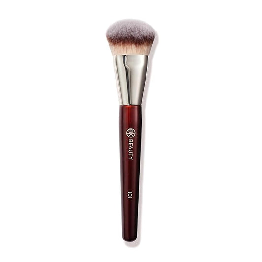 BK BEAUTY BRUSHES - 101 CONTOURED FOUNDATION BRUSH - Contoured Foundation Brush - Foundation Makeup Brushes - Face Brush For Liquid Or Cream Foundations