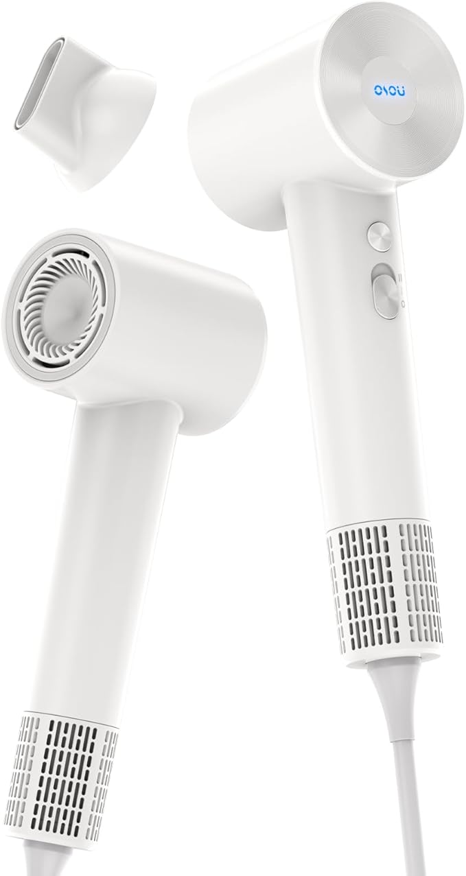 Hair Dryers, Negative Ionic Hair Dryer, High-Speed Blow Dryer with 110, 000 RPM Brushless Motor, Fast Drying Lightweight Travel Hairdryer, Low Noise Home Hair Dryer with Smooth Nozzle