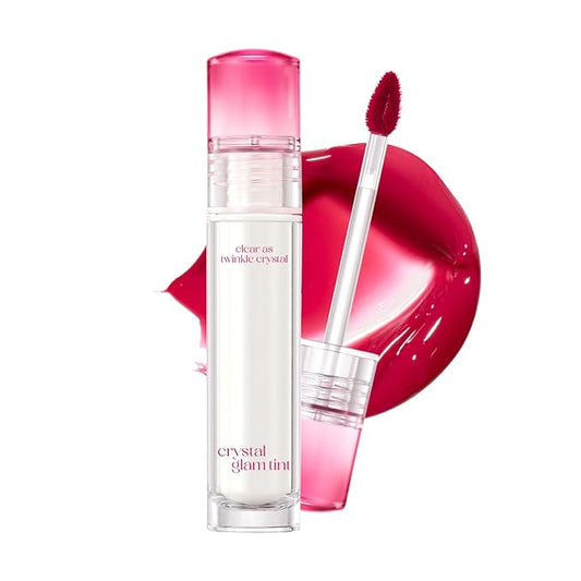 CLIO Crystal Glam Tint |Glossy Finish, Lightweight, Weightless, Buildable, Glass-Like, Smoothing, Long-Lasting, Vivid, Transparent, Shiny, Moisturizing, Hydrating (05 Fresh Cherry)