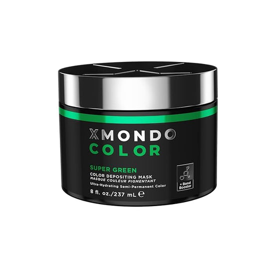 XMONDO Color Super Green Depositing Mask & Semi-Permanent Green Dye | Infused with Bond Booster Technology & Hyaluronic Acid for Nourishment, Revitalization & Repair, Vegan Formula, 8 Fl Oz 1-Pack