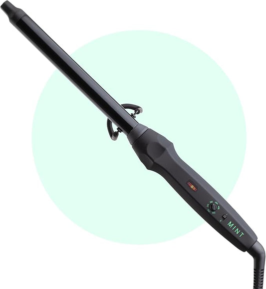 MINT Professional Clamp-Free Curling Wand 3/4 Inch for Long Hair | Extra Long Curl Wand 4-Heater Ionic Ceramic Tourmaline Barrel | Best Curling Wands | Adjustable 230-430°F | Worldwide Dual Voltage