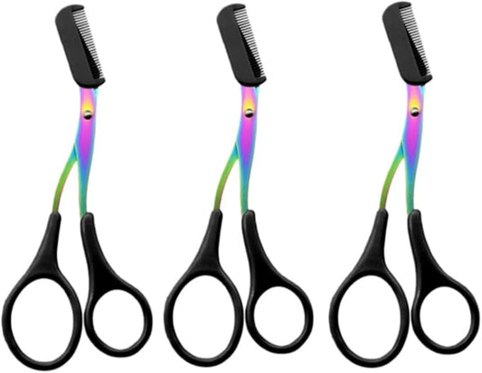 Eyebrow Razor for Women & Men, 2-in-1 Stainless Steel Eyebrow Grooming Tool & Facial Hair Trimmer, Precision Edges & Safe Painless Use, Unisex at-Home Kit, 5.04 X 2.04inch (Black,3)