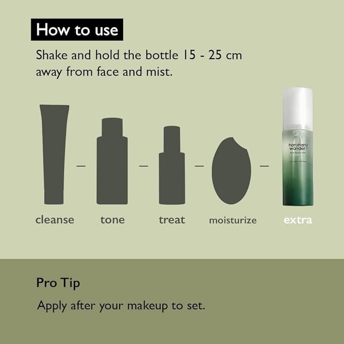 HARUHARU wonder Black Bamboo Mist, Hydrating and Firming Skin, Black Rice, Panax Ginseng for Clean and Smooth Skin Surface, Korean Skincare, Vegan, Cruelty Free, 2.7 fl.oz