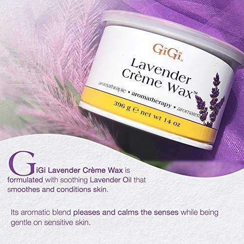 GiGi Lavender Crème Wax for Hair Removal & Waxing, Soft Wax for Sensitive Skin, Face & Body, 14 oz, 1 Pack