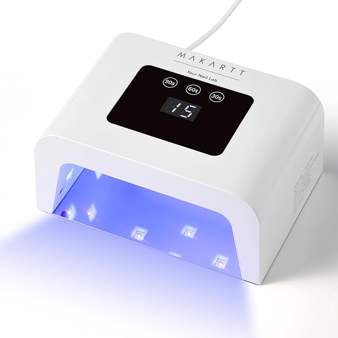 Makartt Mini UV Light for Gel Nails - Fast Curing UV LED Dual Light Nail Dryer Cure Lamp with 3 Timers & Auto Sensor for All Nail Art Design Salon Home DIY Use (Plug-in Model)