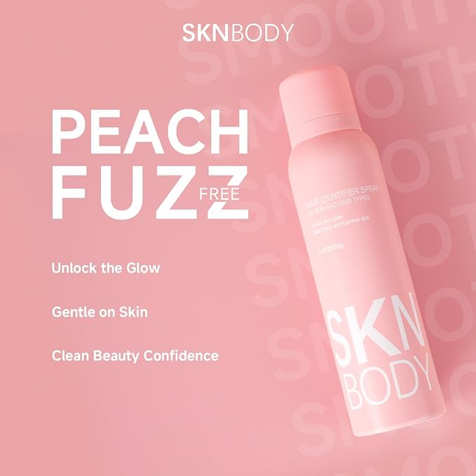 SKNBODY Hair Identifier Spray for Face Shaving and Dermaplaning Tool with 4 Razors, Upgraded Dermaplaning Spray for Women Facial Hair Removal, Gentle on All Skin Types