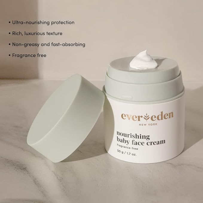 Evereden Dry Relief DUO - Face Cream (1.7oz) & Lip Balm (0.13oz) - Clean, Vegan & Easy to Use Toddler Chapstick & Baby Cream Bundle for Deep Soothing Hydration - Non-Greasy & Fragrance-Free