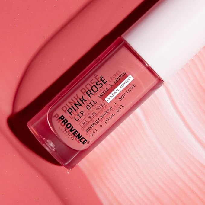 Provence Beauty Pink Rose Lip Oil – Hydrating Tinted Lip Oil for Women with Nourishing Formula – Moisturizes, Softens & Enhances Natural Lip Color – 0.2 fl oz